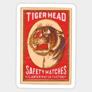 Tiger Head / Vintage Indian Matchbox Art Sticker